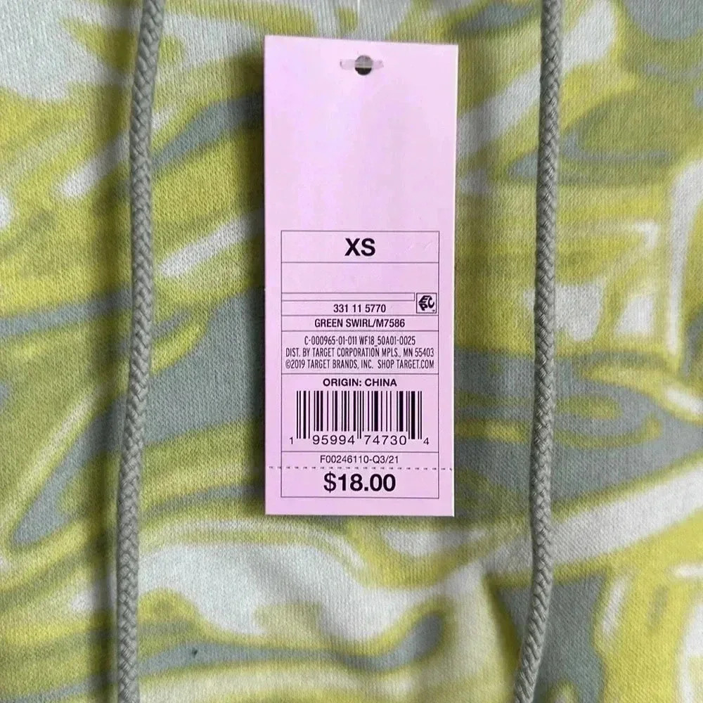 Wild Fable Green Swirl Cropped Hoodie XS Y2K Abstract NWT - Picture 5 of 8